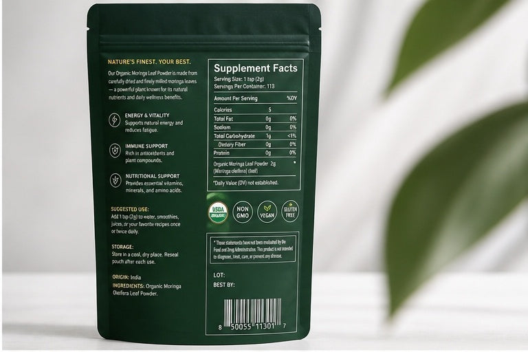 Organic Moringa Leaf Powder